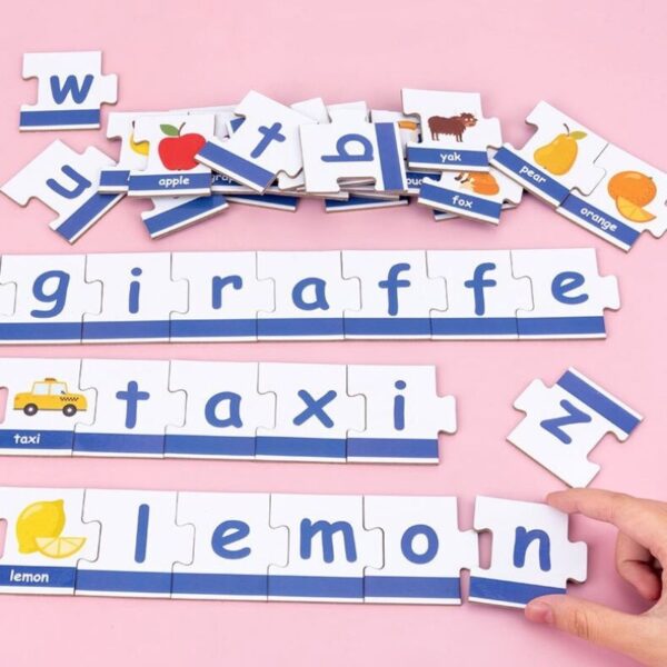 Összeilleszthető betükkel, angol szókirakós, oktató játék - gyerekeknek 3 éves kortól - puzzle