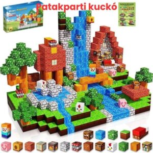 Minecraft-stílusú mágneses építőkockák – Patakparti kuckó