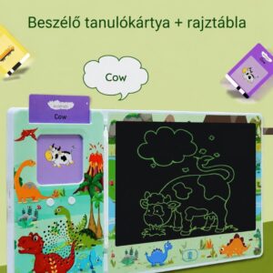 Beszélő angol szókártyák LCD rajztáblával – 2 az 1-ben játékos nyelvtanulás